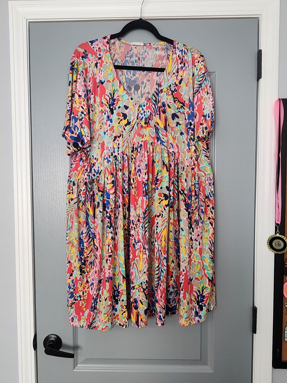 Beeson River Multicolor Floral Mini Dress — Pink, Blue & Yellow